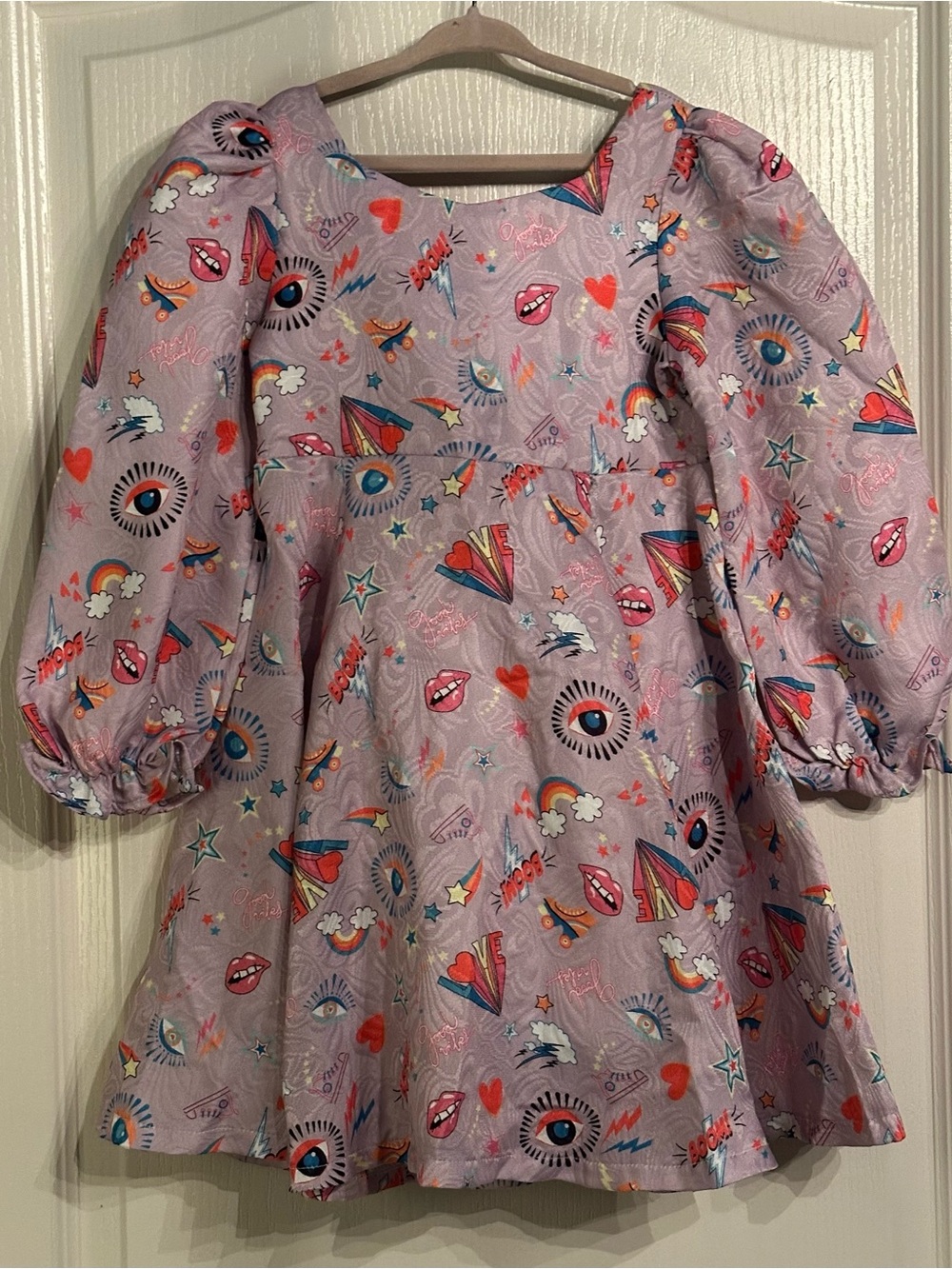 Lola + The Boys Pop Art Puff Sleeve Dress 6